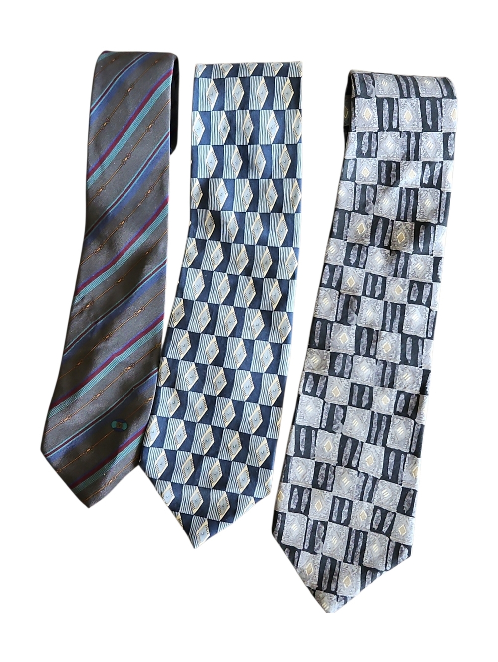 3 Designer Silk Ties